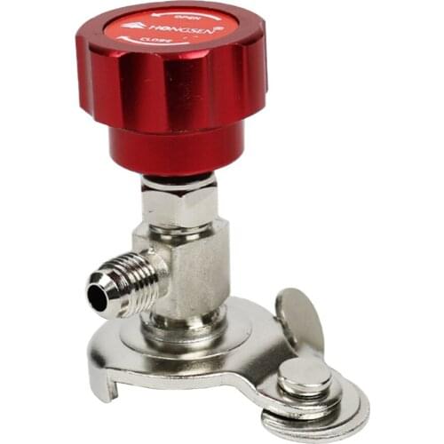 Refrigerant Bottle Opener Refrigerant Can Tap Valve 1/4inch Thread Alloy Red Bottle Opener