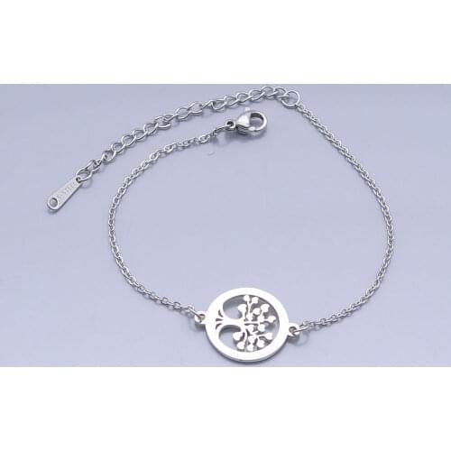 100% Stainless Steel Dainty Wishing Tree Charm Bracelet For Women Wholesale OEM Jewelry Order Accepted Never Rust Dropshipping