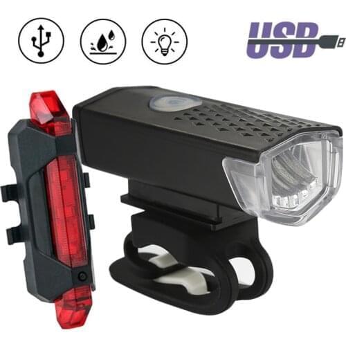 MTB Bicycle Bike Front Rear Lights Set Bike Night Cycling Headlight USB LED Lighting Safety Warning Taillight Bike Accessories
