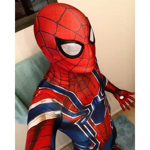 Male/Female/Kids Movie Iron Man SpyBoy Costume Cosplay 3D Printed Lycra Spandex Homecoming Halloween Costume Jumpsuits Bodysuit