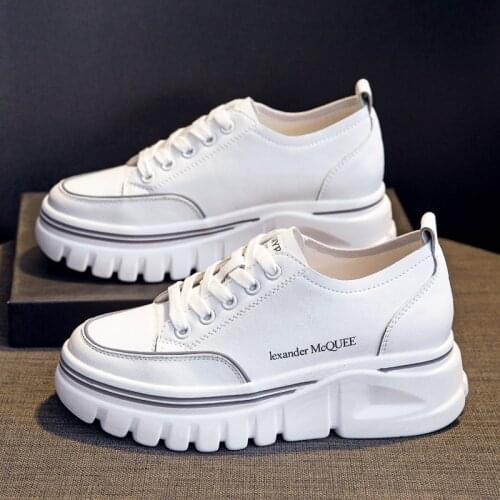 Genuine Leather Platform Sneakers Womens Sports Shoes Woman Flats Luxury Shoes Women Casual Female Sneakers Woman Tennis Female