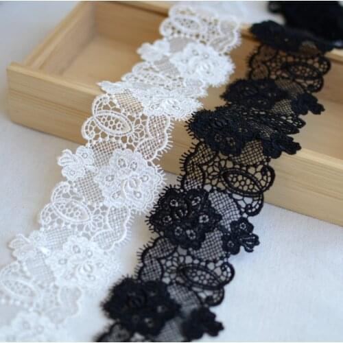1 Meter Width 6.2cm High Quality Embroidered Flower Lace Trim Ribbon Water Soluble Lace Fabric DIY Clothing Sewing Accessories