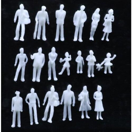 200pcs Model People 1:100 Scale Unpainted Figures ABS Passengers Miniature Architectural Landscape for Train Layout