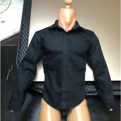 1/6 Scale Male Soldier Clothes Black Shirt Model Casual Clothes Model For 12in Action Figure Doll Toys DIY Collection Scene