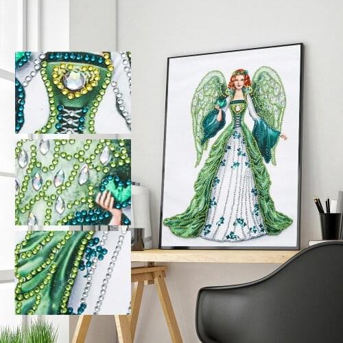 Diamond Painting Kits for Adults Special Shape Diamond Crystal Rhinestone Lady Angel DIY Partial Drill Embroidery Cross Stitch