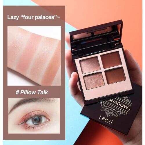 4Color Eyeshadow Palette Matte Texture Pearlescent Silky Powder Easy To Color Waterproof Long Lasting Eye Shadow Eyes Makeup