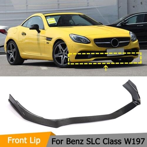 Car Front Bumper Lip Chin Spoiler Splitters for Mercedes-Benz SLC Class W197 Sedan Standard 2017-2019 Carbon Fiber Front Lip
