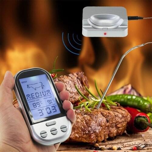 Portable Thermomet Digital BBQ Meat Thermometer Grill Oven Wireless Remote Control With Timmer Barbecue Thermometer Outdoor BBQ