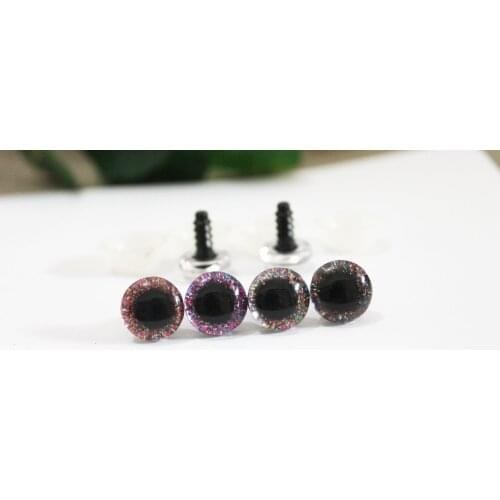 20pcs/lot 14mm clear 3D glitter safety toy eyes +glitter fabric+ white hard washer--size & color option-N4