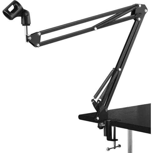Depusheng AK-35 Adjustable Desktop Suspension Boom Scissor Arm Stand Holder Webcam for Microphone Table Mounting Clamp Clip