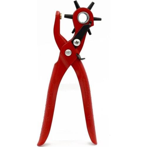 9'' Sewing Leather Belt Hole Puncher Pliers Hook Clamp 2/2.5/3/3.5/4/4.5MM Punch Size For Punching Hole Forceps Punch Head