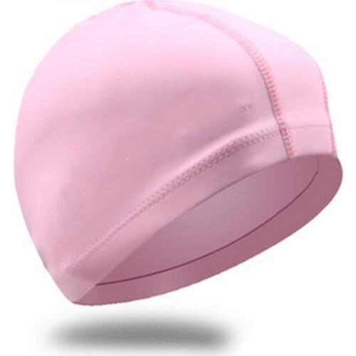 Summer Water Sports Fashion Unisex Super Elastic Quick Dry Solid Color PU Coated Fabric Waterproof Swimming Caps Swim Hat