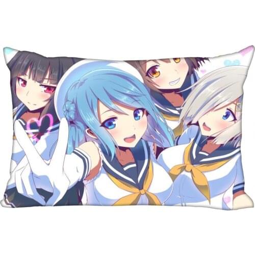 ShunQian Kantai Anime Pillowcase 45x35cm(One Side) Decorative Rectangle Zipper 3D Print Pillowcase Satin Fabric Pillow Cover