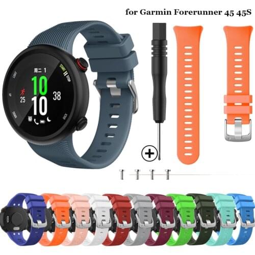 Silicone Watchband Strap for Garmin Forerunner 45 45s Band Sport Bracelet Fashion Replacement Wristband for Forerunner 45 Correa