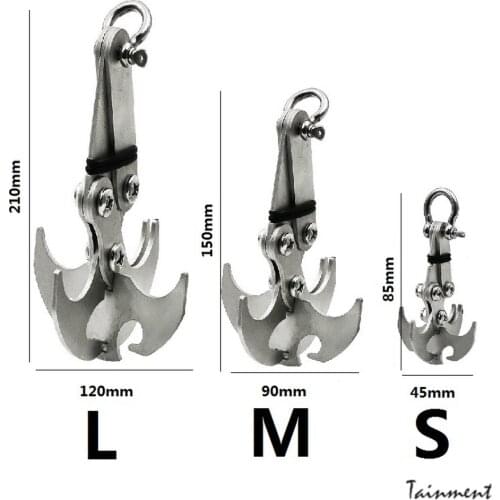 Folding Gravity Grab Hook Outdoor Rock Climbing Rescue Claw Multifunctional Survival Mountaineering Hook Tool Stainless Steel