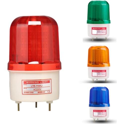 LED Emergency Rotary Sound Alarm Warning Light Red/Blue/Yellow/Green 12-220V