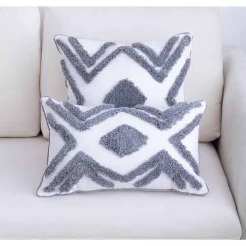 Tufted Cushion Cover 45x45cm/30x50cm Geometric Pillow Cover Home Decoration Pillow Case For Sofa Bed Chair Living Room Bed Room