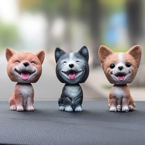 High-Grade Cartoon Shaking Heads Dog Car Accessories Car Shaking Head Toy Ornaments Car Decorations A2