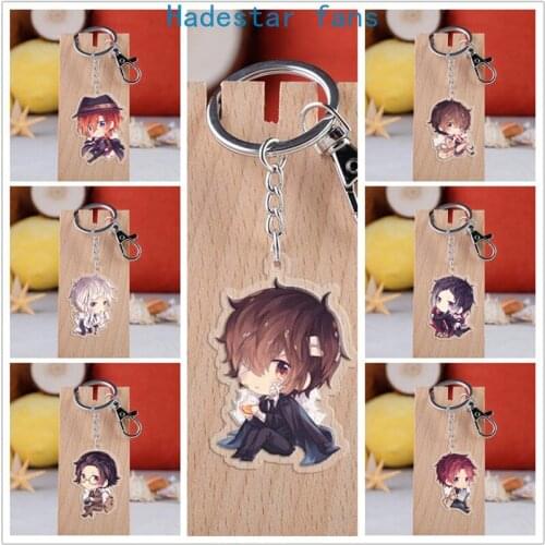10 pcs/lot Anime Bungo Stray Dogs Acrylic Keychain Toy Figure Nakajima Atsushi Bag Pendant Double sided keyring Gifts