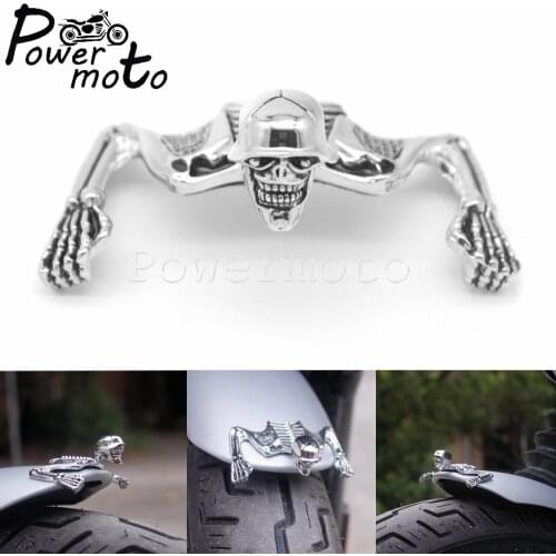 100mm Headlight Visor Skeleton Ornament Mudguard Skull Decorative Helmet Visor Figure Graph Zombie For Harley Bobber Cafe Racer