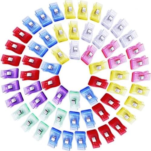 100PCS Fabric Quilting Craft Sewing Knitting Clips Home Office Supply Mixed Plastic Garment Clips Holder for DIY Patchwork
