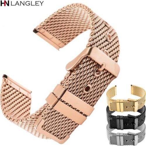 18/20/22/24 mm Milanese 1.0 Fine Mesh Watch Bands Stainless Steel Pin Buckle Strap watch accessories Men Women Replacment Bands