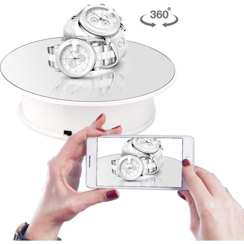 360 Degree Electric Rotating Turntable Stand Jewelry Earring Ring Model Display Stand for Photography Shooting Props Load 1KG