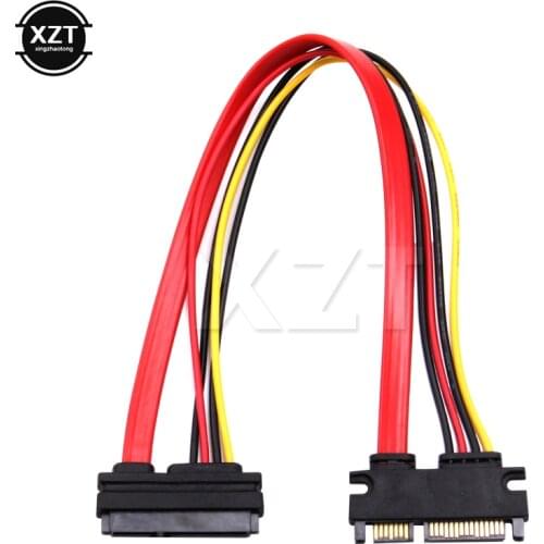 5PCS 22Pin SATA Male to 7+15 Pin Female Serial SATA Cable Data Power Combo Hard drive Extension Cable Connectors Hight Quality