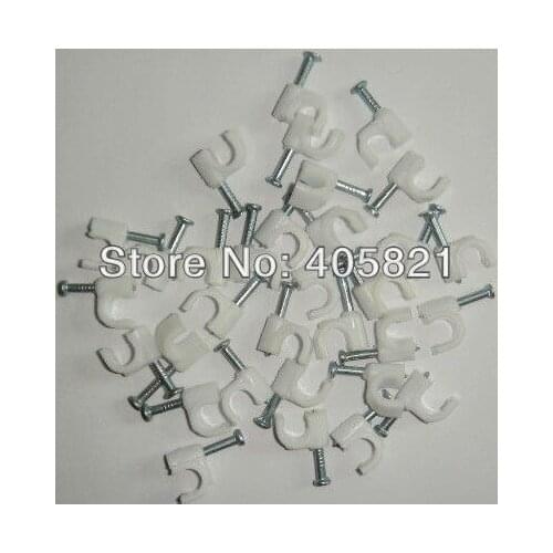 8MM Circle Path PE Circle cable clips/ cable nail/ wire clips Free shipping 1000PCS/bag