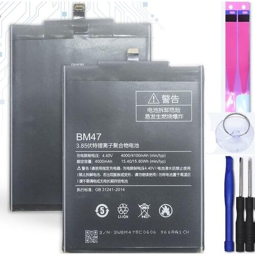 Battery for Xiaomi Redmi 3 3S 3 Pro 4X, Original Mpn: Bm47