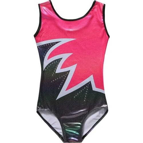Girls Diamante Sleeveless Ballet Practice Dance Wear Gymnastics Bright Color Clothes