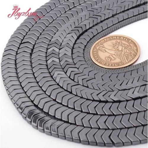 AAA+ Retention Hematite Black V Shape 1x3/3x6/2x6/3x8mm Natural Stone Beads For Necklace Bracelet Jewelry Making Strand 15"
