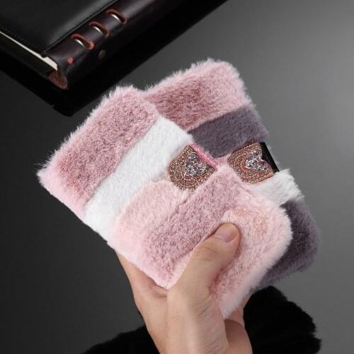 Luxury Warm Fluffy Furry phone case for IPhone X XS MAX XR 6 6S 7 8 Plus 11 Pro MAX 12 Mini Card Slots Cover Coque Shell cases