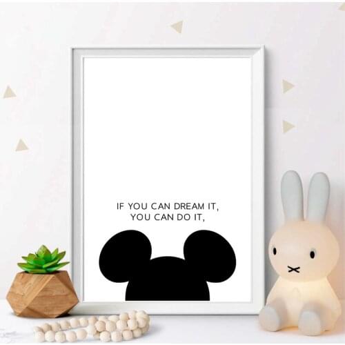 Kids Inspirational Print Nursery Wall Art Decor If You Can Dream It You Can Do It Quotes Art Poster Canvas Painting Decoration