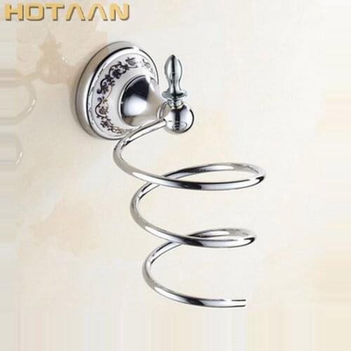 Chrome Wall Hair Dryer Rack Stainless Steel Bathroom Wall Mounted Holder Shelf Storage rack Bathroom Bedroom Creative Supplies