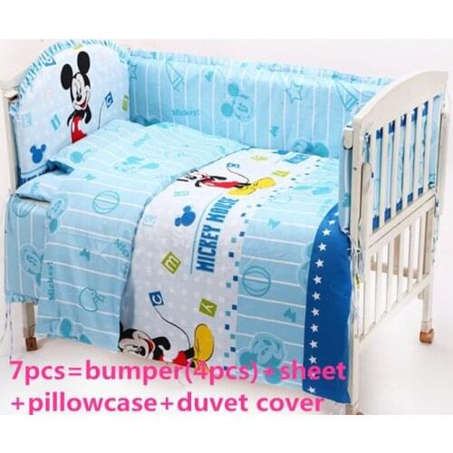 6PCS Cartoon Baby bedding sets crib set toddler bed,duvret cover,100% cotton ,120*60/120*70cm