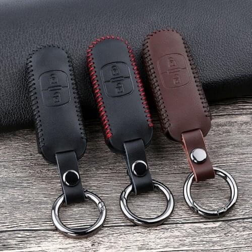 Leather Car Key Case Cover For Mazda 2 3 5 6 BM BL GH Axela CX-5 CX5 CX 5 CX3 CX7 CX9 MX5 ND NB 2015 2016 2017 2018 Accessories