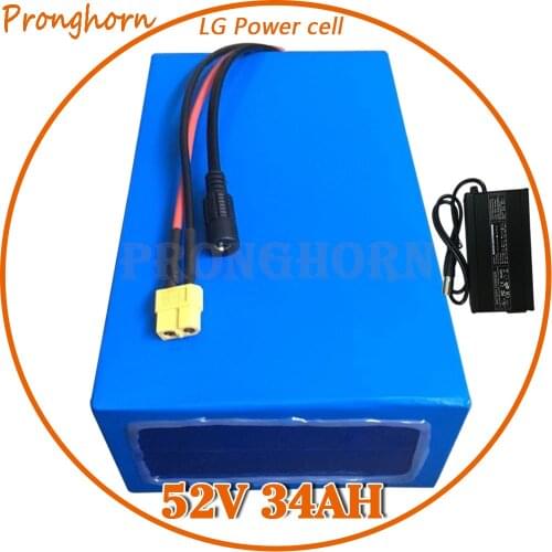 52V Battery 52V 35AH Lithium Battery Pack 52V 34Ah use LG cell Electric Bike Battery for 48V 1000W 1500W 2000W Motor Free Duty