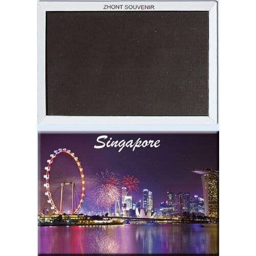 The ferris wheel at night Singapore 22606 Landscape Magnetic refrigerator gifts for friends Travel souvenirs