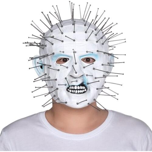 Hellraiser Mask Pinhead Ghost Scary Latex Masks Halloween Cosplay Horror Costume Props Fancy Dress