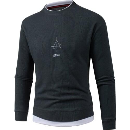 Men Winer New Casual Solid Thick wool Cotton Sweater Pullovers Men High Elasticity Fashion Slim Fit O-Neck Sweater Men S-3XL