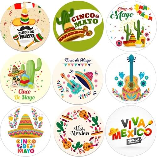 Mexican Party Decorations Stickers Birthday Party Decor Fiesta Viva Mexico Cactus Taco Gift Packing Labels Cinco De Mayo