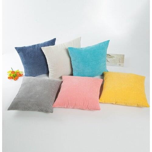 Brief Square Pillow Cover 45*45cm Solid Color Pillow Case Home Decorative Cotton Pillowcase 17.5inch AD-026,Wonderful Touch