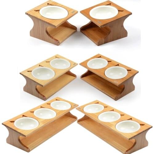 New Dog Food Bowls Elevated Dog Cat Bowls Ceramic Stainless Steel Pet Bowl Pet Feeder Cats Dogs Feeding Dish Pet Supplies