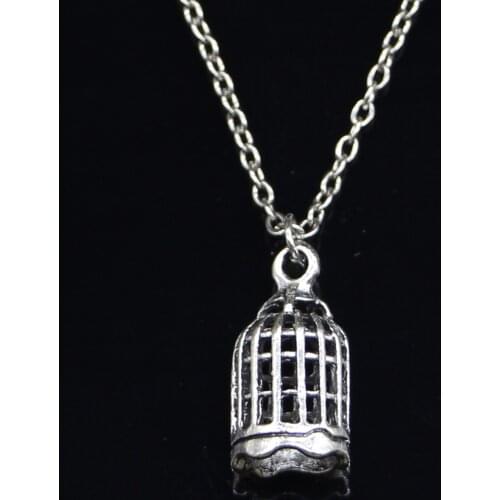 New Fashion Necklace 22x11mm birdcage bird Pendants Short Long Women Men Colar Gift Jewelry Choker