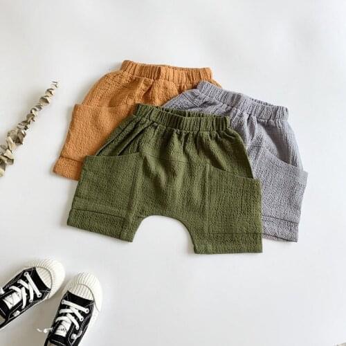 Casual Baby Woven Cotton Shorts Fashion Summer Children Boys Girls Harem Short Casual Pants Trousers Kids Knee Length
