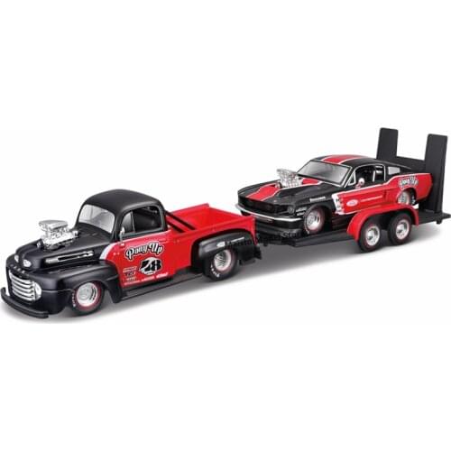 Maisto 1:24 1948 Ford F1 Pickup / 1967 Ford Mustang GT die-cast precision model car Model collection gift