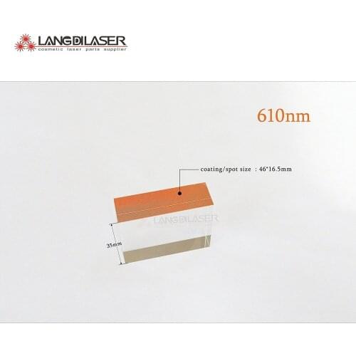 Size : 46*16.5*35 / spot size : 46*16.5 / IPL optic filter , wave : 610nm~1200nm , safir ipl kristal , shr opt laser filter