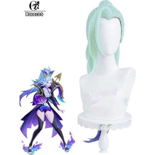 ROLECOS Game LOL Spirit Blossom Vayne Cosplay Wig Cosplay Hair 75cm Green Long Heat Resistant Synthetic Cosplay Hair