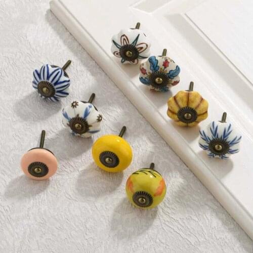 Ceramic Handle Cabinet Door Handle Multi-pattern Painted Single Hole Handle Home Decoration Simple Furniture Hardware